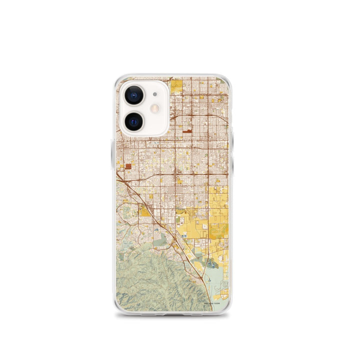 Custom iPhone 12 mini Chino California Map Phone Case in Woodblock