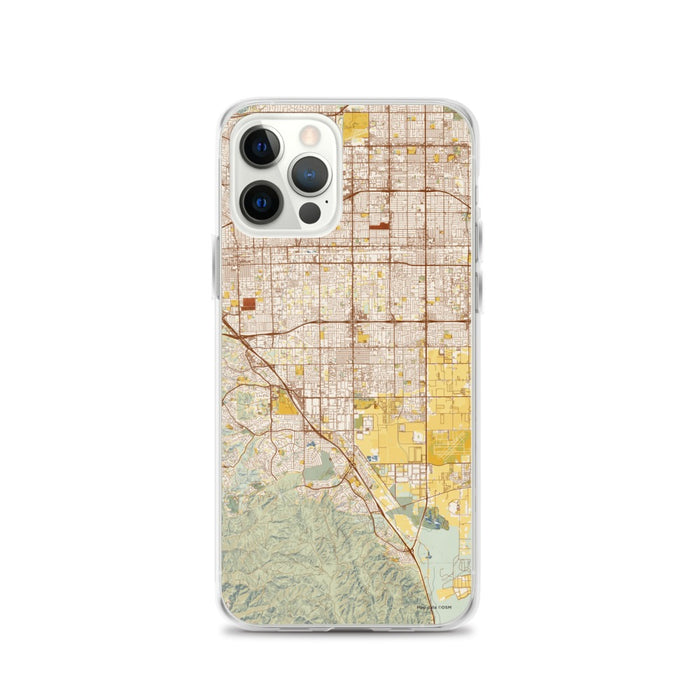 Custom iPhone 12 Pro Chino California Map Phone Case in Woodblock