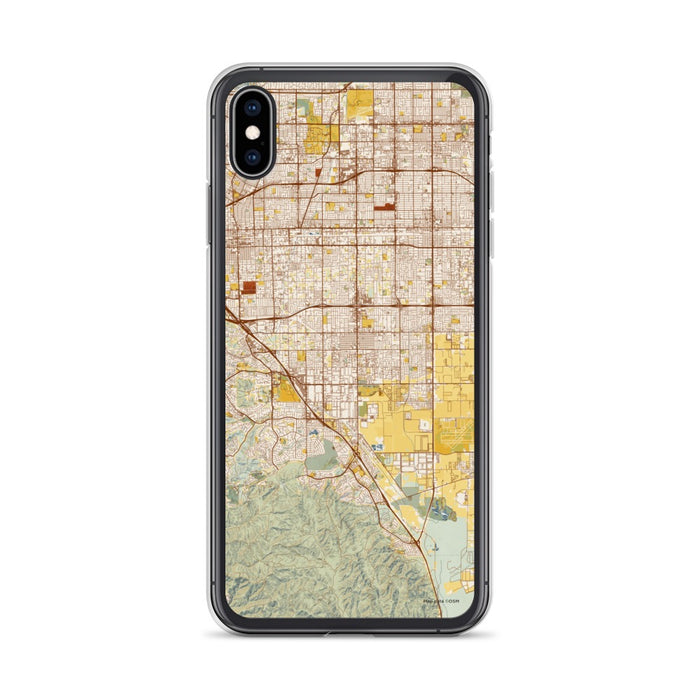 Custom iPhone XS Max Chino California Map Phone Case in Woodblock