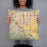 Person holding 18x18 Custom Chino California Map Throw Pillow in Woodblock