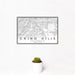 12x18 Chino Hills California Map Print Landscape Orientation in Classic Style With Small Cactus Plant in White Planter