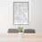 24x36 Chino Hills California Map Print Portrait Orientation in Classic Style Behind 2 Chairs Table and Potted Plant