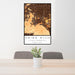 24x36 Chino Hills California Map Print Portrait Orientation in Ember Style Behind 2 Chairs Table and Potted Plant