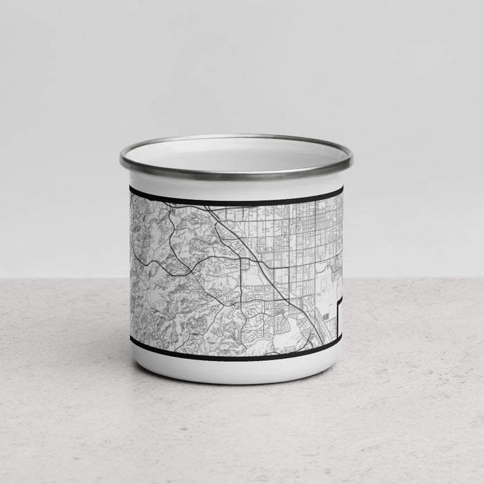Front View Custom Chino Hills California Map Enamel Mug in Classic