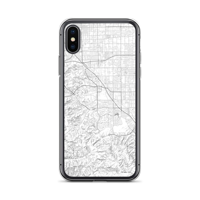 Custom iPhone X/XS Chino Hills California Map Phone Case in Classic