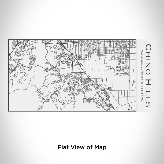 Rendered View of Chino Hills California Map Engraving on 17oz Stainless Steel Insulated Cola Bottle in White