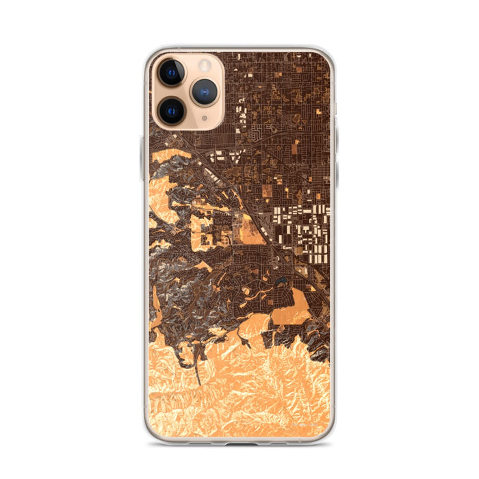 Custom iPhone 11 Pro Max Chino Hills California Map Phone Case in Ember