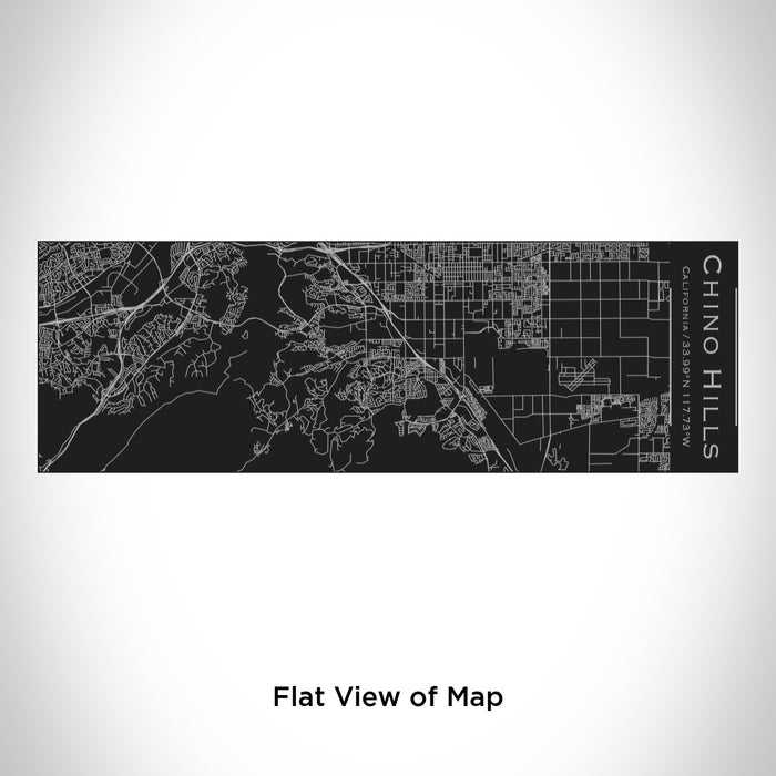 Rendered View of Chino Hills California Map Engraving on 10oz Stainless Steel Insulated Cup with Sliding Lid in Black