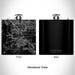 Rendered View of Chino Hills California Map Engraving on 6oz Stainless Steel Flask in Black