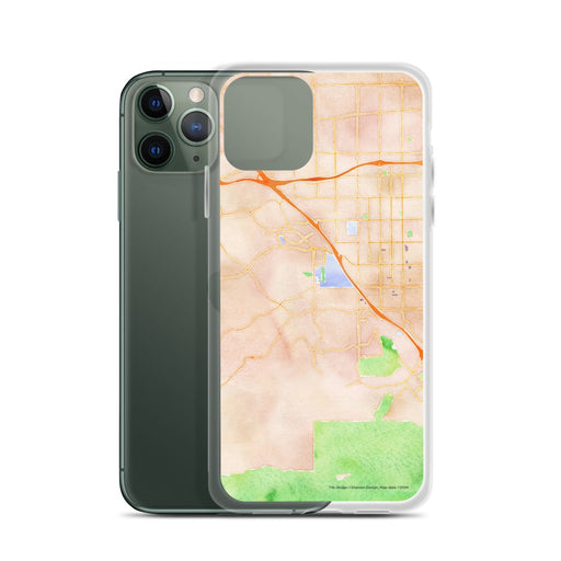 Custom Chino Hills California Map Phone Case in Watercolor
