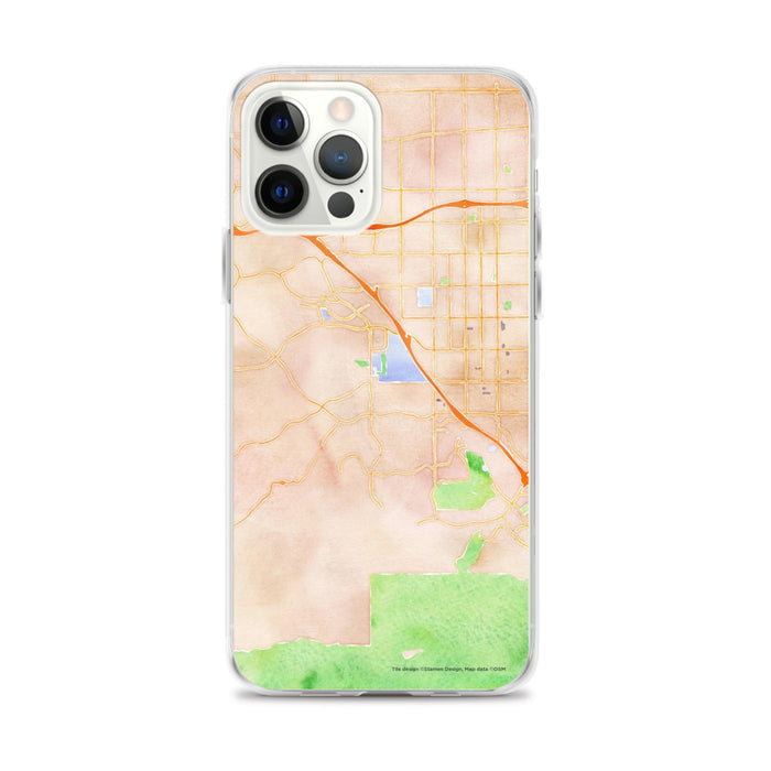 Custom iPhone 12 Pro Max Chino Hills California Map Phone Case in Watercolor