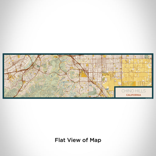 Flat View of Map Custom Chino Hills California Map Enamel Mug in Woodblock