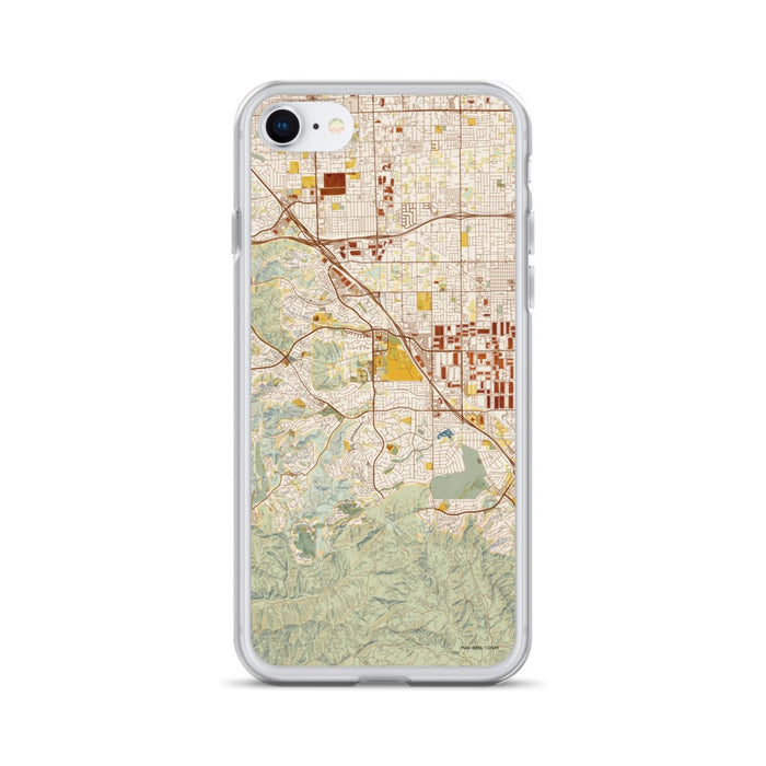 Custom iPhone SE Chino Hills California Map Phone Case in Woodblock