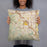 Person holding 18x18 Custom Chino Hills California Map Throw Pillow in Woodblock