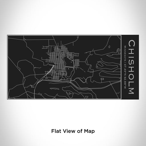 Rendered View of Chisholm Minnesota Map Engraving on 17oz Stainless Steel Insulated Cola Bottle in Black