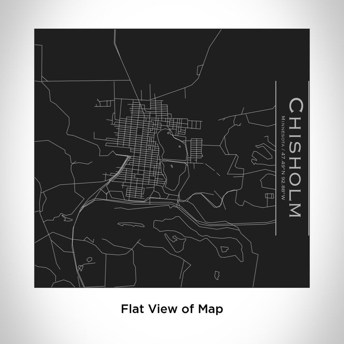 Rendered View of Chisholm Minnesota Map Engraving on 17oz Stainless Steel Insulated Tumbler in Black