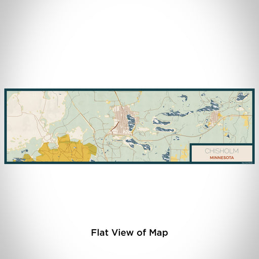 Flat View of Map Custom Chisholm Minnesota Map Enamel Mug in Woodblock