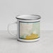 Left View Custom Chisholm Minnesota Map Enamel Mug in Woodblock