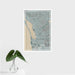 16x24 Chula Vista California Map Print Portrait Orientation in Afternoon Style With Tropical Plant Leaves in Water