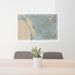 24x36 Chula Vista California Map Print Lanscape Orientation in Afternoon Style Behind 2 Chairs Table and Potted Plant