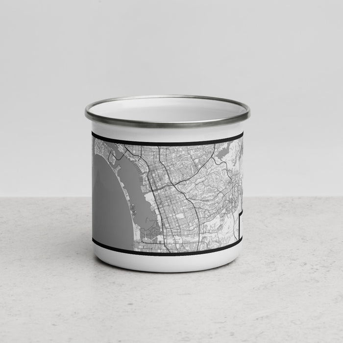 Front View Custom Chula Vista California Map Enamel Mug in Classic