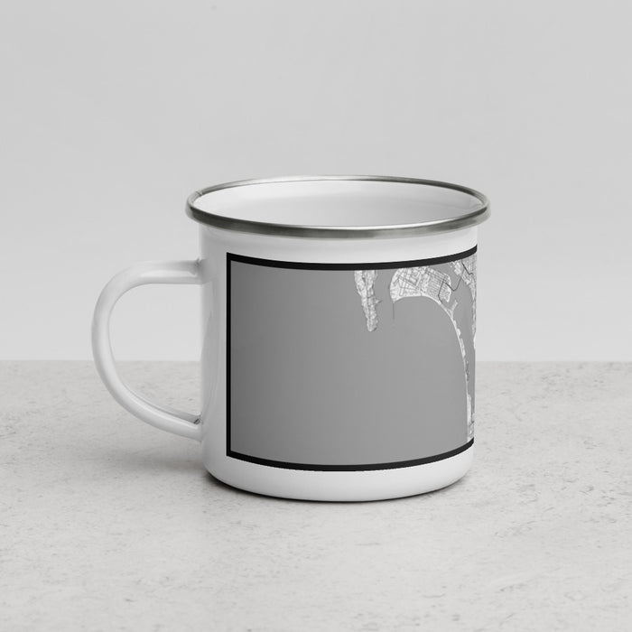 Left View Custom Chula Vista California Map Enamel Mug in Classic
