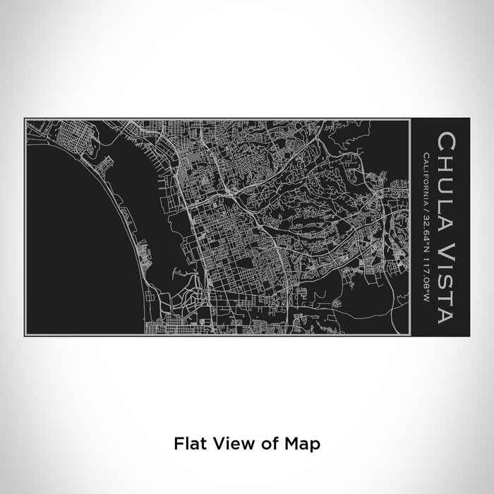 Rendered View of Chula Vista California Map Engraving on 17oz Stainless Steel Insulated Cola Bottle in Black