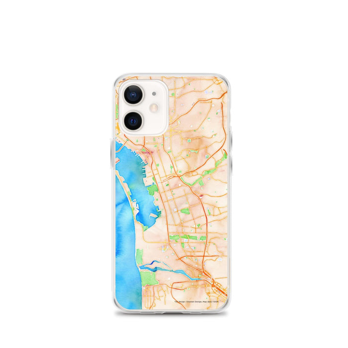 Custom Chula Vista California Map iPhone 12 mini Phone Case in Watercolor