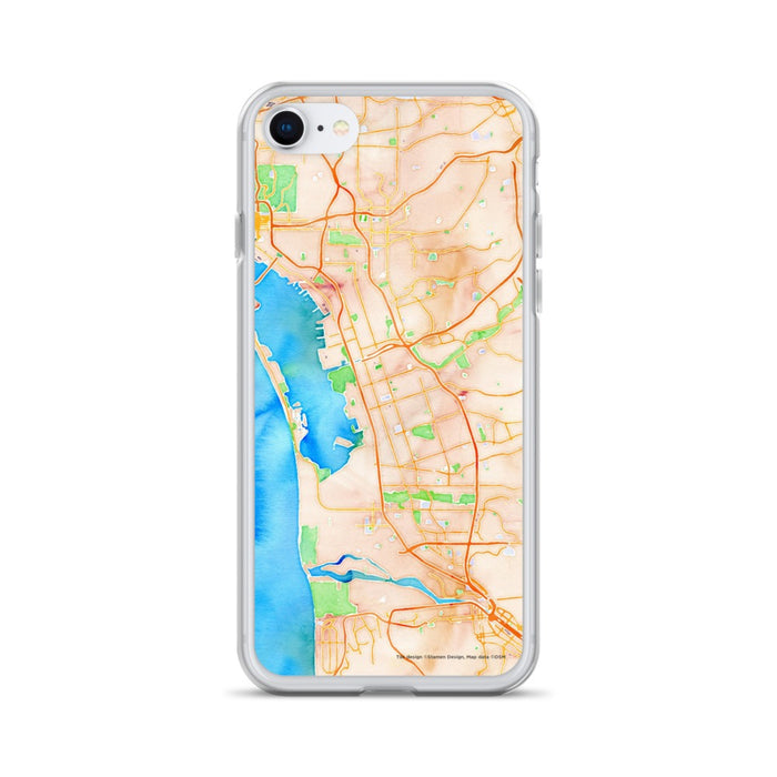Custom Chula Vista California Map iPhone SE Phone Case in Watercolor