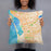 Person holding 18x18 Custom Chula Vista California Map Throw Pillow in Watercolor