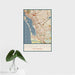 16x24 Chula Vista California Map Print Portrait Orientation in Woodblock Style With Tropical Plant Leaves in Water