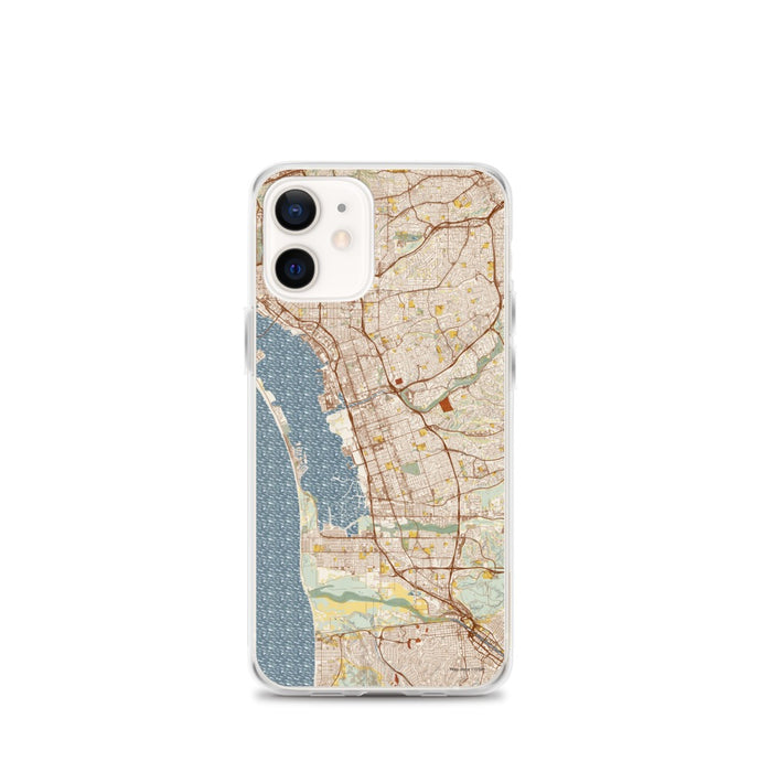 Custom Chula Vista California Map iPhone 12 mini Phone Case in Woodblock