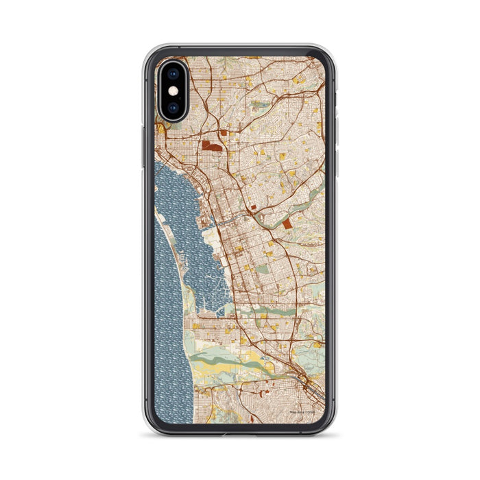 Custom Chula Vista California Map Phone Case in Woodblock