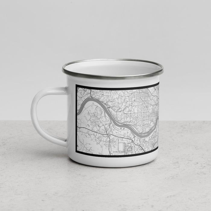 Left View Custom Cincinnati Ohio Map Enamel Mug in Classic