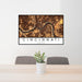 24x36 Cincinnati Ohio Map Print Landscape Orientation in Ember Style Behind 2 Chairs Table and Potted Plant