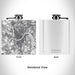 Rendered View of Cincinnati Ohio Map Engraving on 6oz Stainless Steel Flask in White