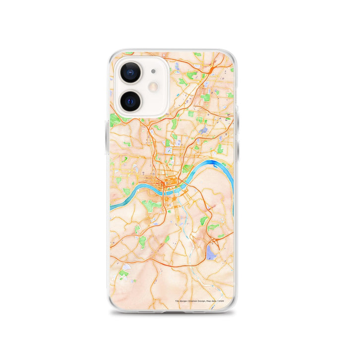 Custom Cincinnati Ohio Map iPhone 12 Phone Case in Watercolor