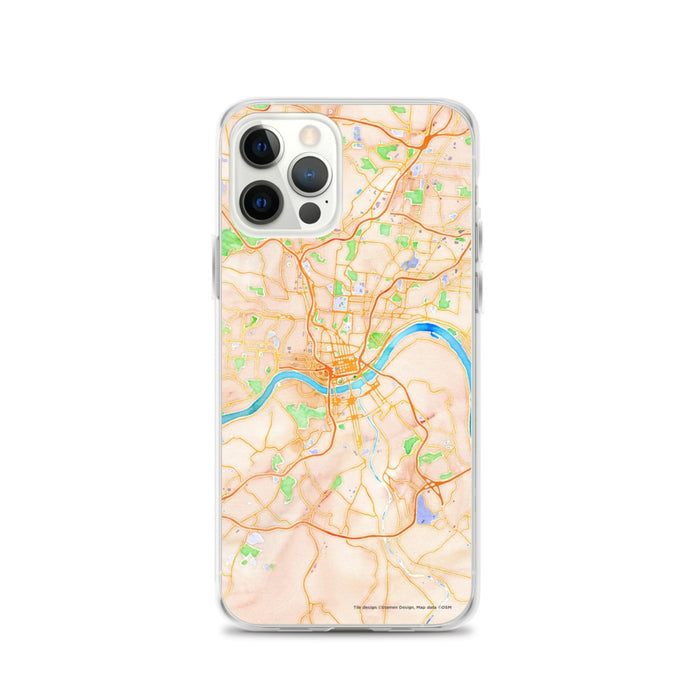 Custom Cincinnati Ohio Map iPhone 12 Pro Phone Case in Watercolor