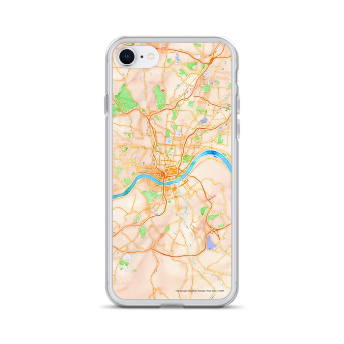 Custom Cincinnati Ohio Map iPhone SE Phone Case in Watercolor