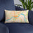 Custom Cincinnati Ohio Map Throw Pillow in Watercolor on Blue Colored Chair