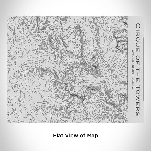 Rendered View of Cirque of the Towers Wyoming Map Engraving on 20oz Stainless Steel Insulated Bottle with Bamboo Top