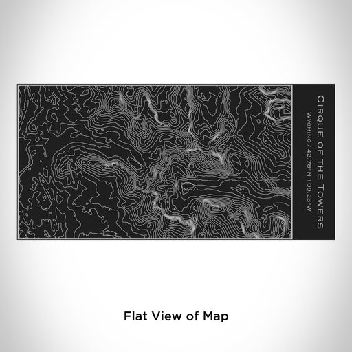 Rendered View of Cirque of the Towers Wyoming Map Engraving on 17oz Stainless Steel Insulated Cola Bottle in Black