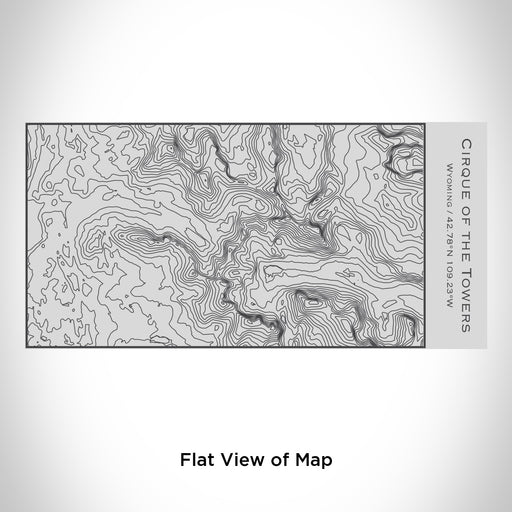 Rendered View of Cirque of the Towers Wyoming Map Engraving on 17oz Stainless Steel Insulated Cola Bottle