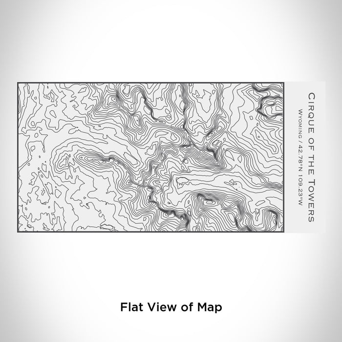 Rendered View of Cirque of the Towers Wyoming Map Engraving on 17oz Stainless Steel Insulated Cola Bottle in White