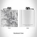 Rendered View of Cirque of the Towers Wyoming Map Engraving on 6oz Stainless Steel Flask in White