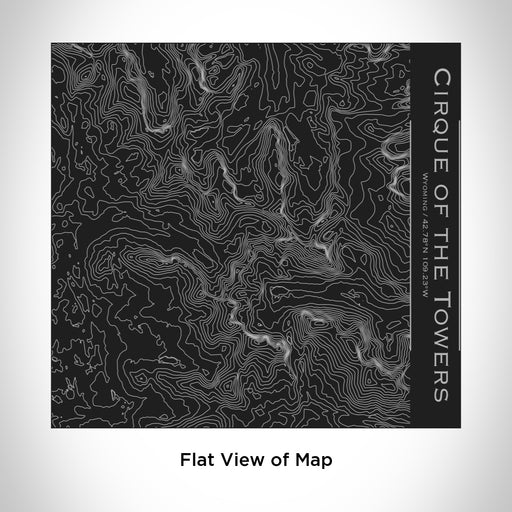 Rendered View of Cirque of the Towers Wyoming Map Engraving on 17oz Stainless Steel Insulated Tumbler in Black