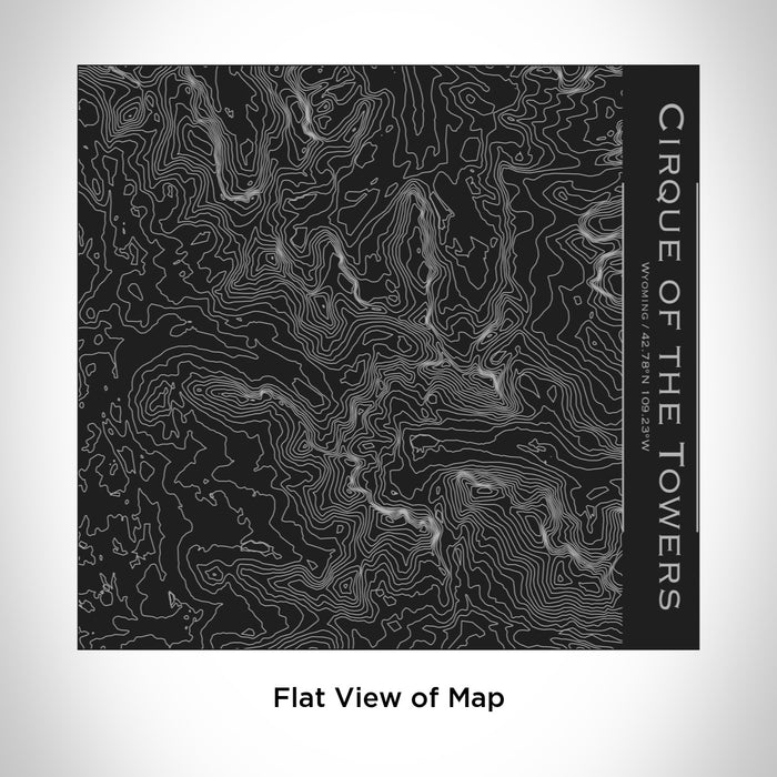 Rendered View of Cirque of the Towers Wyoming Map Engraving on 17oz Stainless Steel Insulated Tumbler in Black