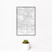 12x18 Citrus Heights California Map Print Portrait Orientation in Classic Style With Small Cactus Plant in White Planter