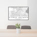 24x36 Citrus Heights California Map Print Lanscape Orientation in Classic Style Behind 2 Chairs Table and Potted Plant