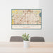 24x36 Citrus Heights California Map Print Lanscape Orientation in Woodblock Style Behind 2 Chairs Table and Potted Plant